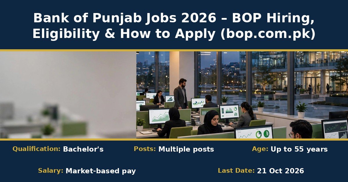 Bank of Punjab Jobs 2026 – BOP hiring for Unit Head Collections & Recovery and banking vacancies