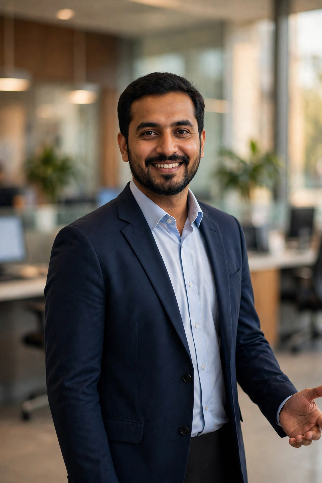 Bank branch manager working at a desk inside a modern Pakistani bank branch during the ZTBL 2026 recruitment
