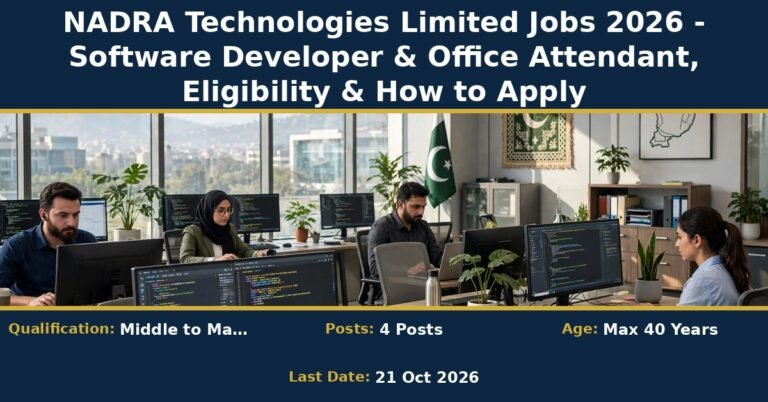 NADRA Technologies Limited Jobs 2026 – Flutter Developer & Office Attendant, Eligibility & How to Apply (careers.nadra.gov.pk)