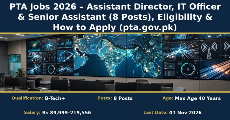 PTA Jobs 2026 – Assistant Director, IT Officer & Senior Assistant (8 Posts), Eligibility & How to Apply